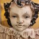 Paire d'anges en bois polychrome