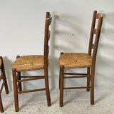 Ensemble de 4 chaises paillées