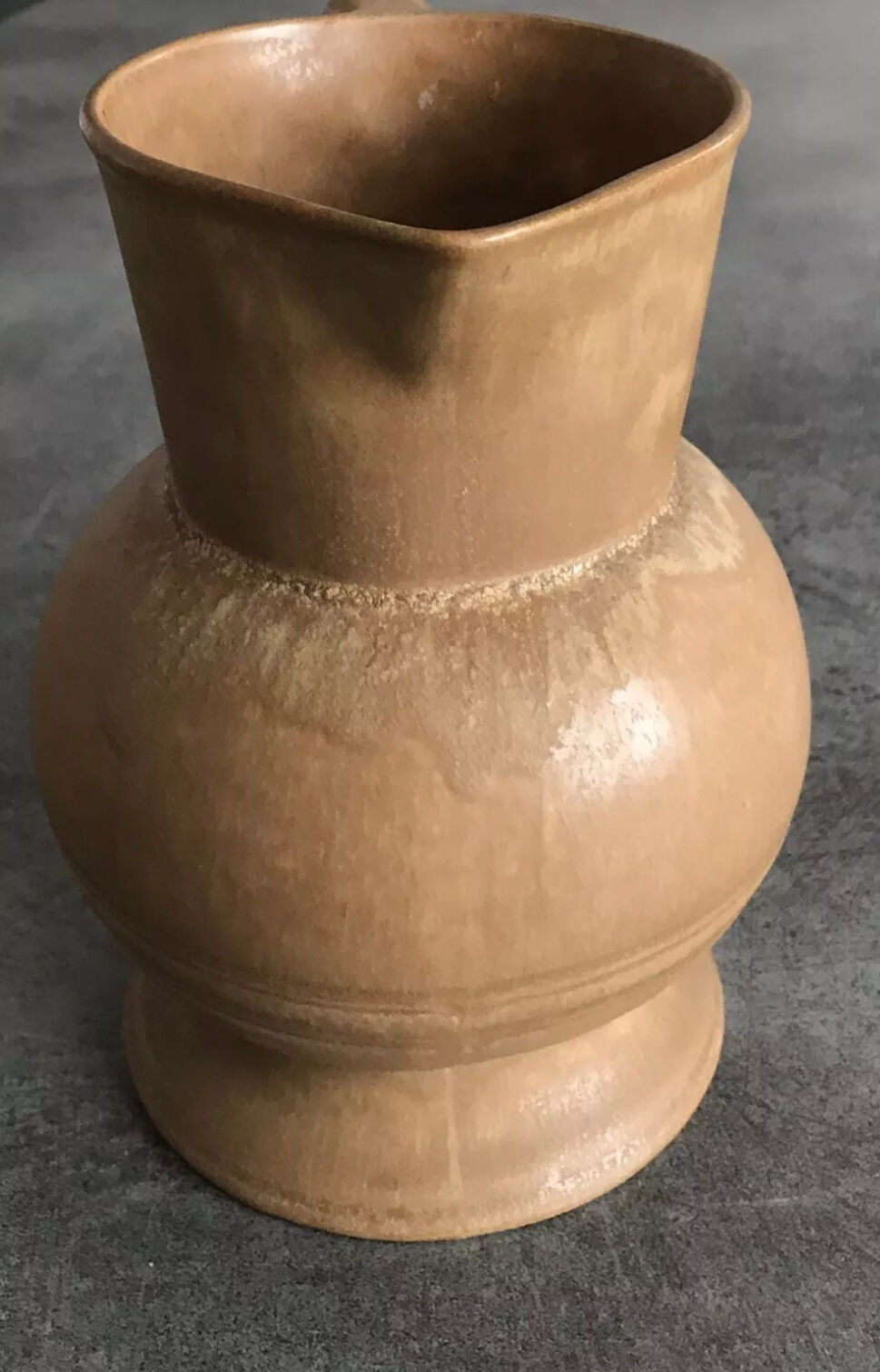 Pichet broc carafe in grès cerame "old sandstone" rhoda beige matte 17 cm