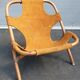 Armchair 1960 bamboo and suede leather