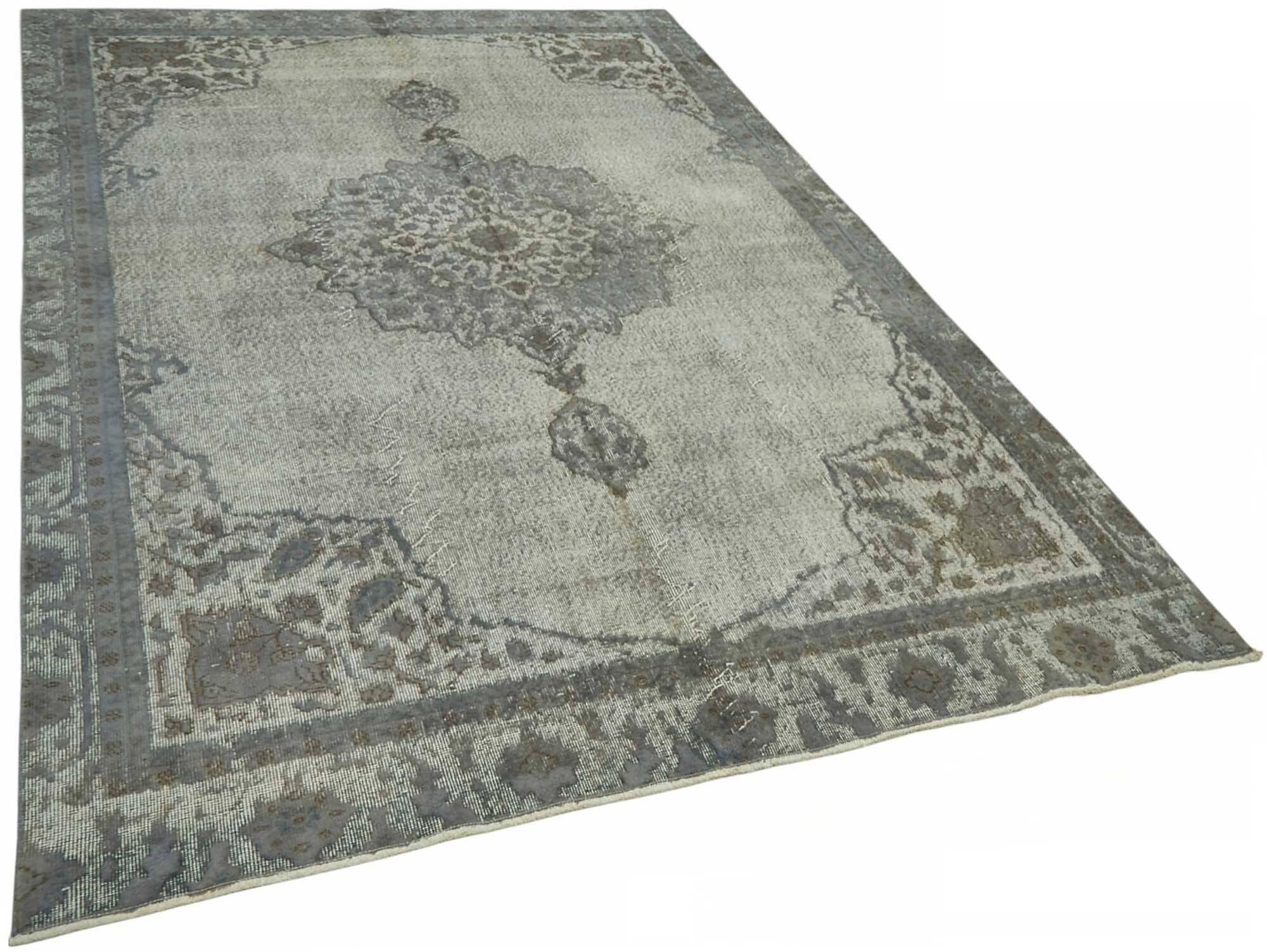 Overdyed Wool Vintage Handmade Carved Rug 169 cm x 288 cm