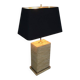 Importante lampe en pierre reconstituée et laiton
