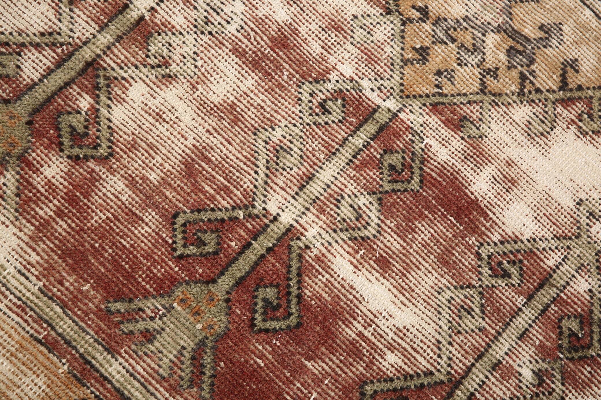 5x7 Classic Brown Red Handmade Vintage Rug, 151x214Cm SK 3054