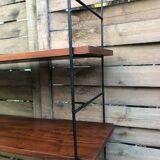 String shelf wood and metal 60s Sweden