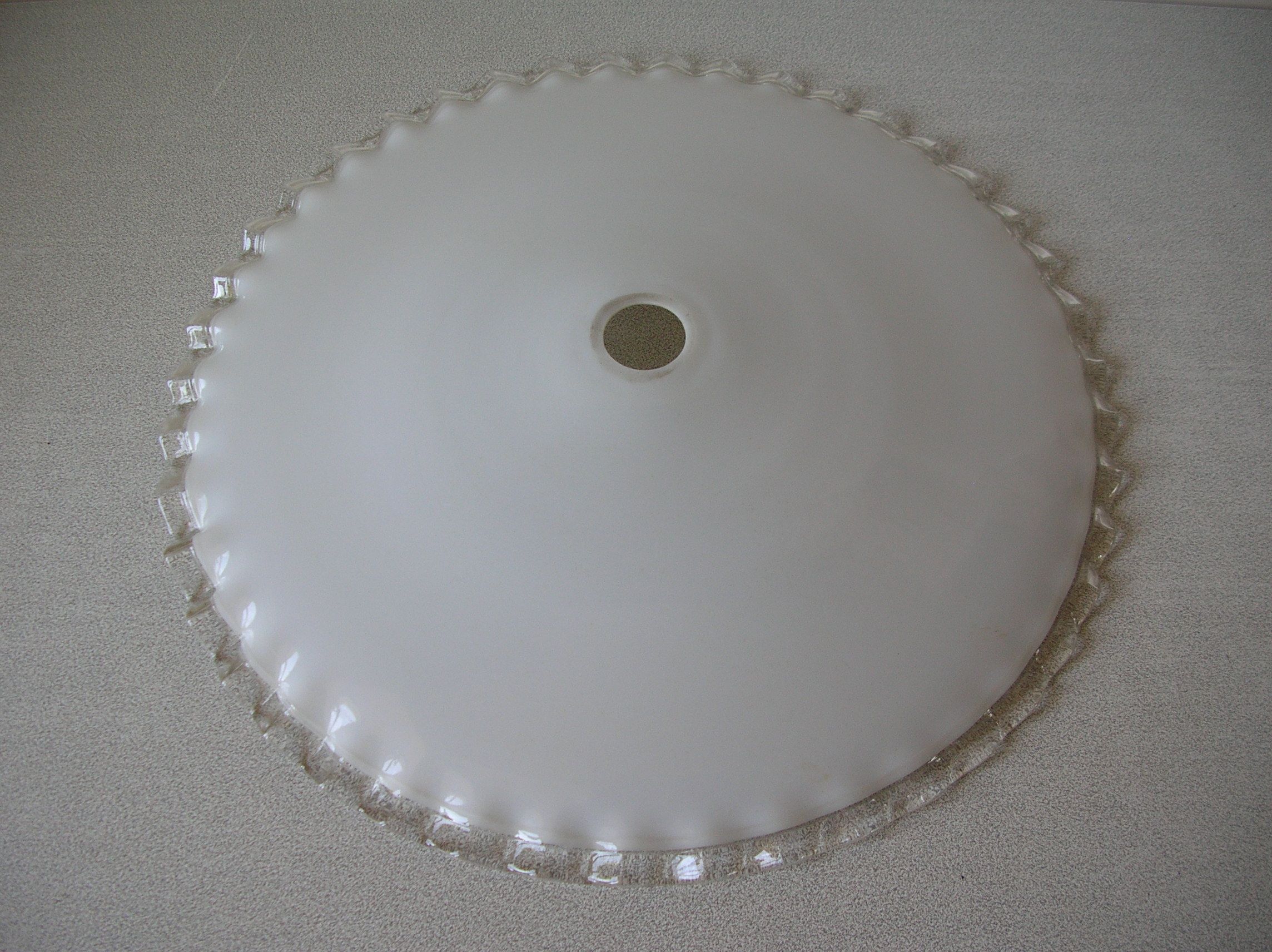 Abat-jour gaufrette verre opaline