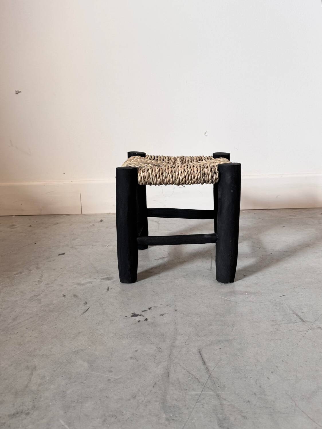 Mini black Moroccan stool