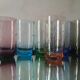 Set of 6 50s colored water glasses