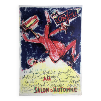 Bernard lorjou (d'ap.) vive lorjou / salon d'automne,1989. affiche originale en lithographie mourlot