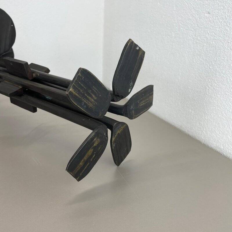 Large brutalist bronze candleholder by Manfred Bergmeister, Germany, 1970s