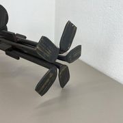 Large brutalist bronze candleholder by Manfred Bergmeister, Germany, 1970s