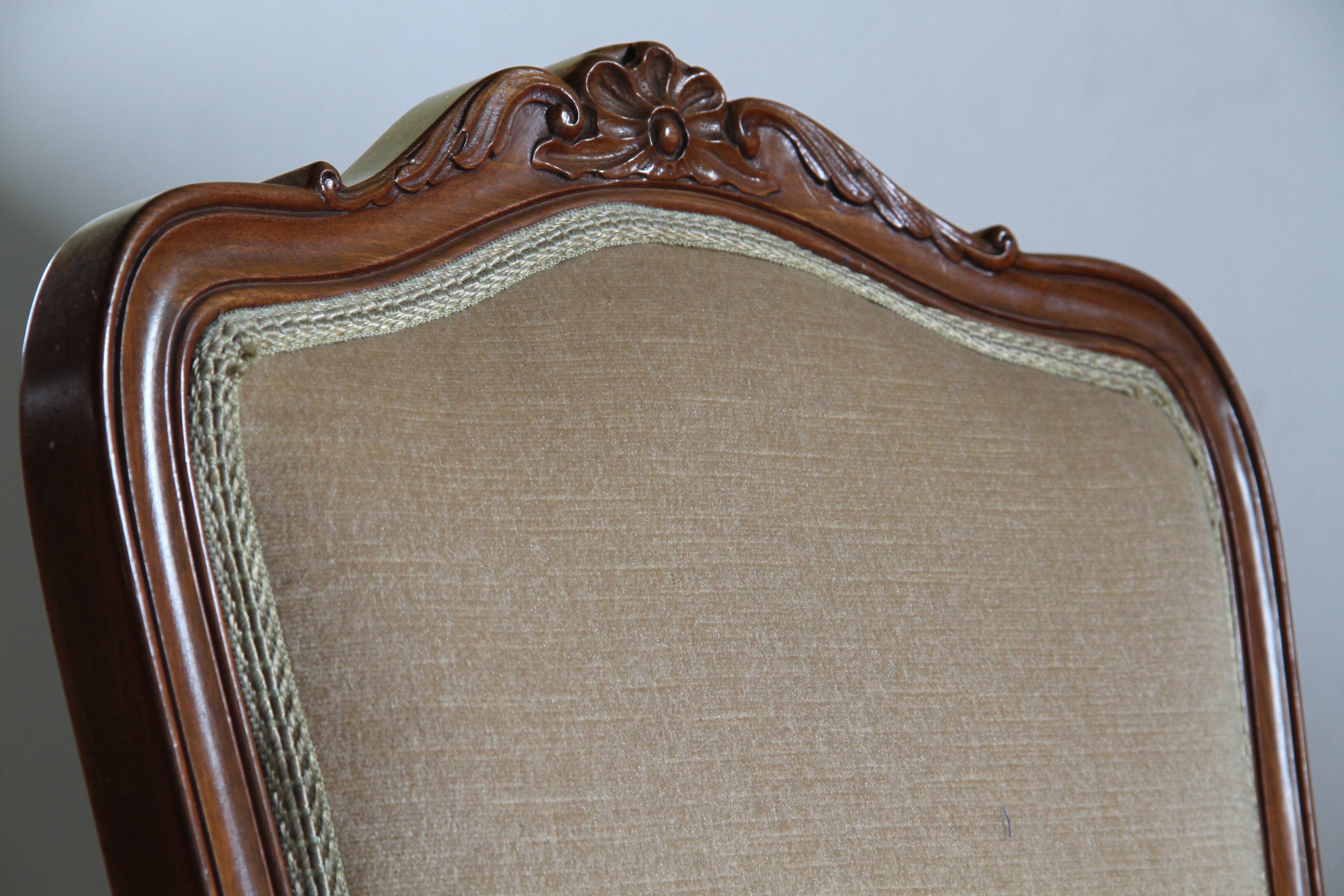 Pair of Vintage Danish Antique 18th century Chairs, style of Louis XV