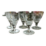 Grab it: Set of 5 Art Deco engraved crystal wine glasses - 1920