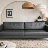 VITRA Park Sofa – Jasper Morrison – premium grey leather canapé