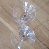 2 crystal champagne glasses