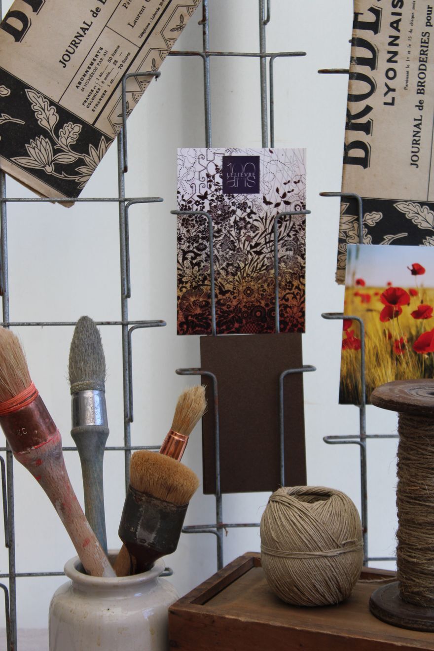 Old postcard wall display