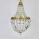 Antique hot air balloon chandelier with glass pendants. 1950s-1960s