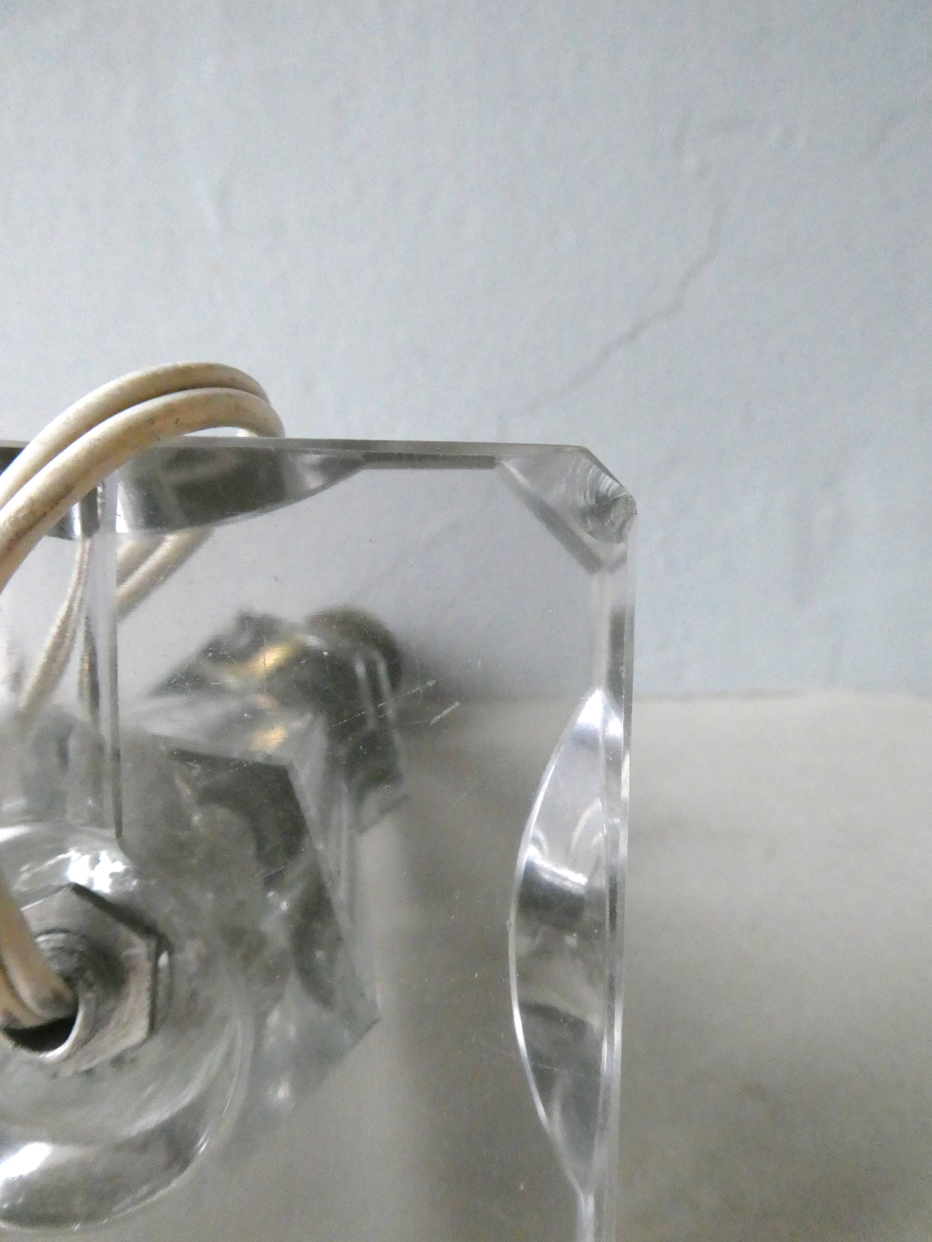 Lamp Art Deco glass and brass 40 years