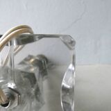 Lampe art deco en verre et laiton années 40