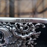 Victorian English box/box with solid silver corners