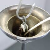 Restored Bauhaus or Art Deco chrome and glass chandelier, Czechoslovakia