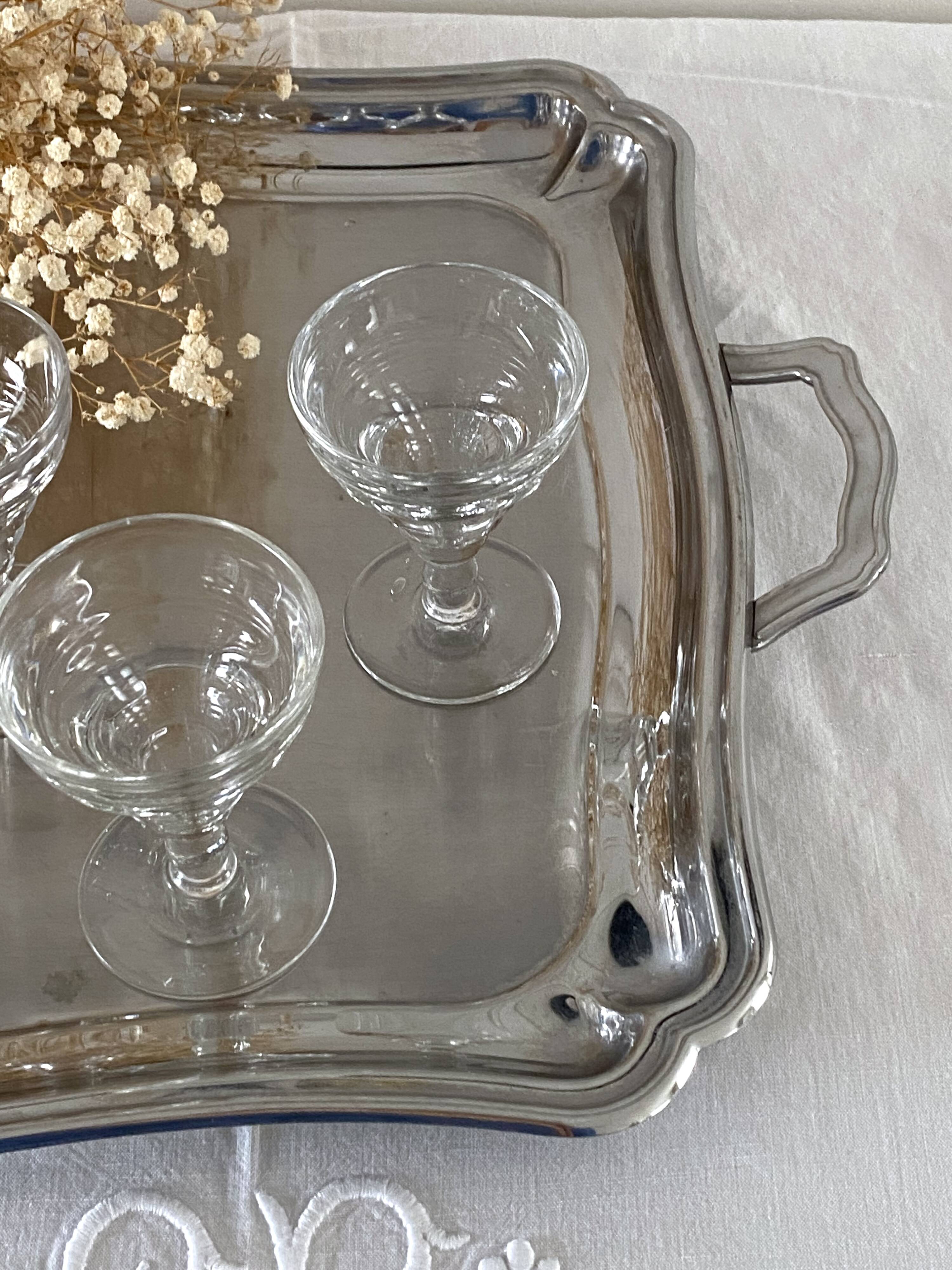 Large stainless steel platter