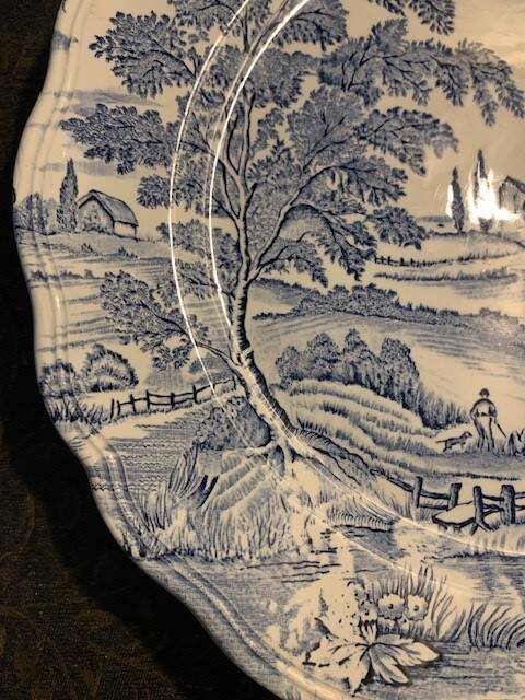 Assiette plate en faïence "English Style "