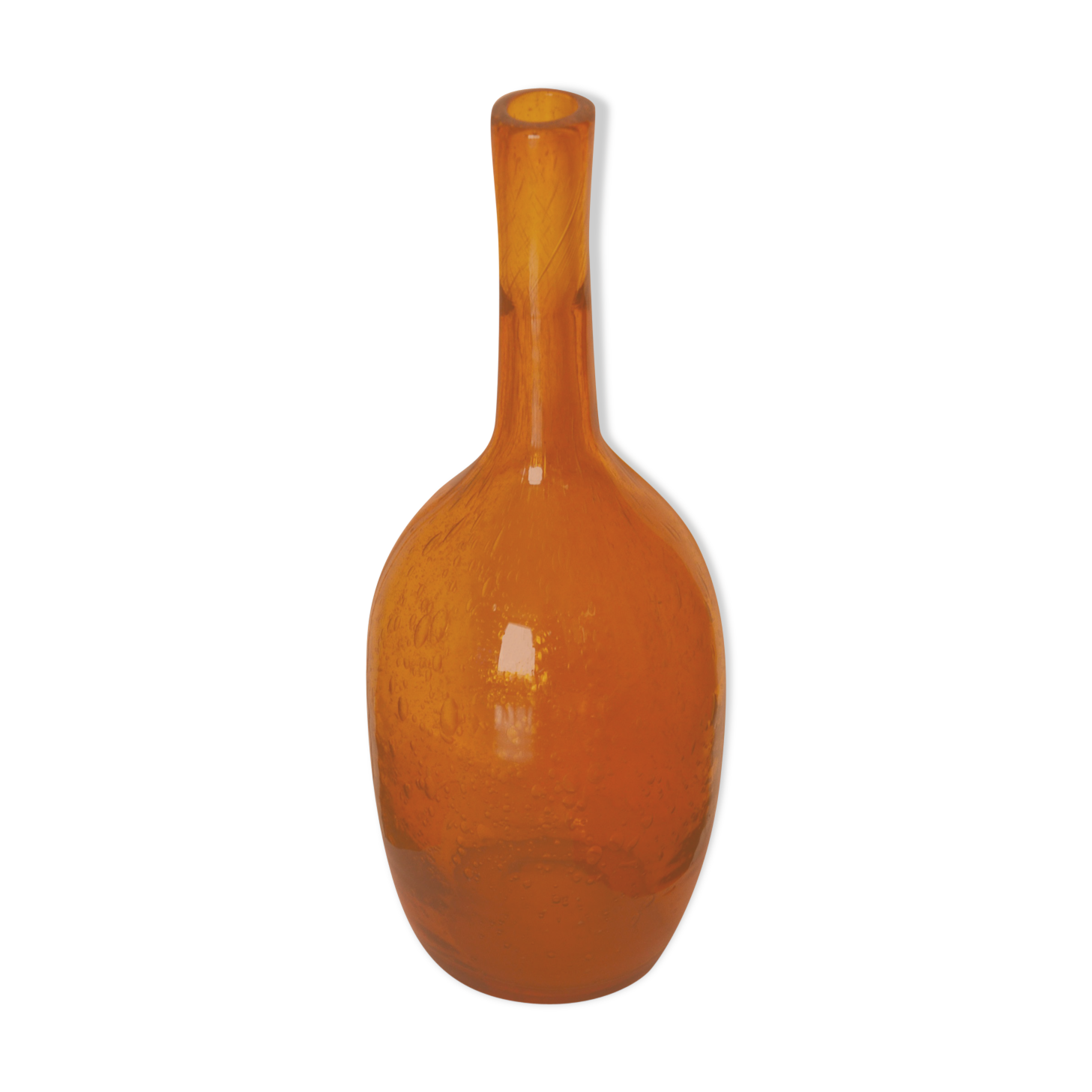 Vase bottle glass amber amber, 70s