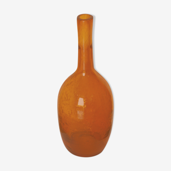 Vase bottle glass amber amber, 70s