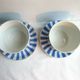 Lot of 2 large chocolate cups with saucers, FOX TROTT of SARREGUEMINES
