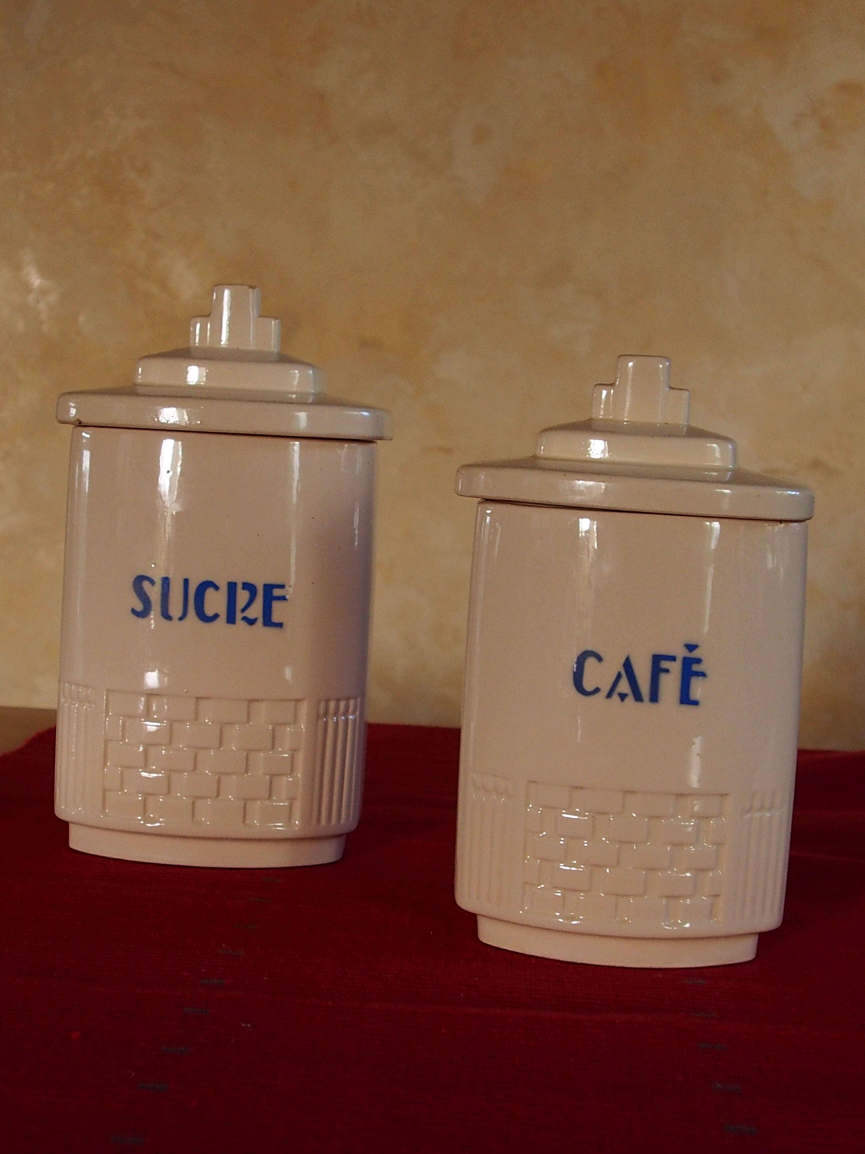 coffee pots and earthenware sugar