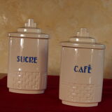 Pots à café et sucre en faïence