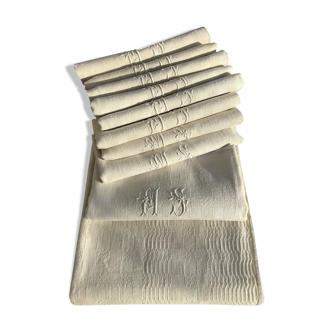 Nappe rectangle MS neuve et 9 serviettes assorties