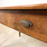 French antique dining table oak and pine