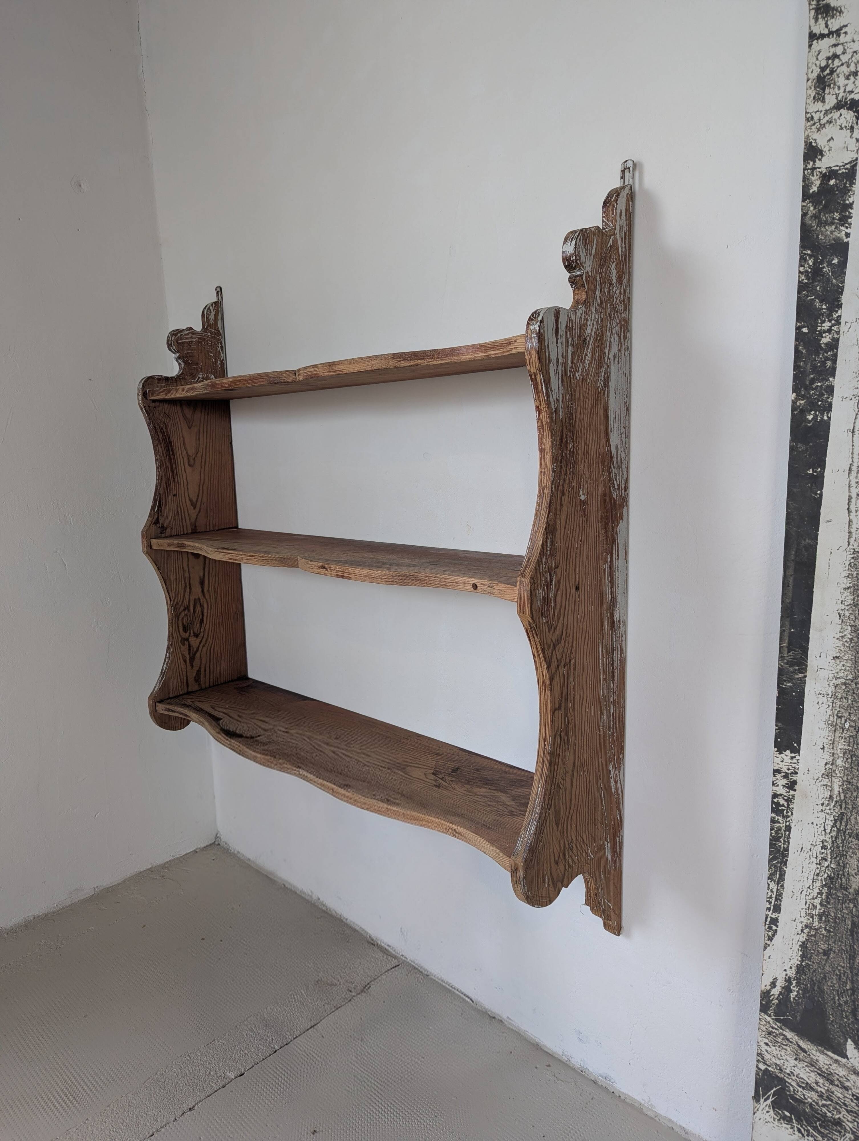 Large antique fir shelf
