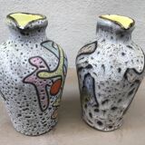 Pair of Marius Bessone vases, pitchers