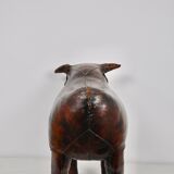 Leather bull stool by Dimitri Omersa, 1960s