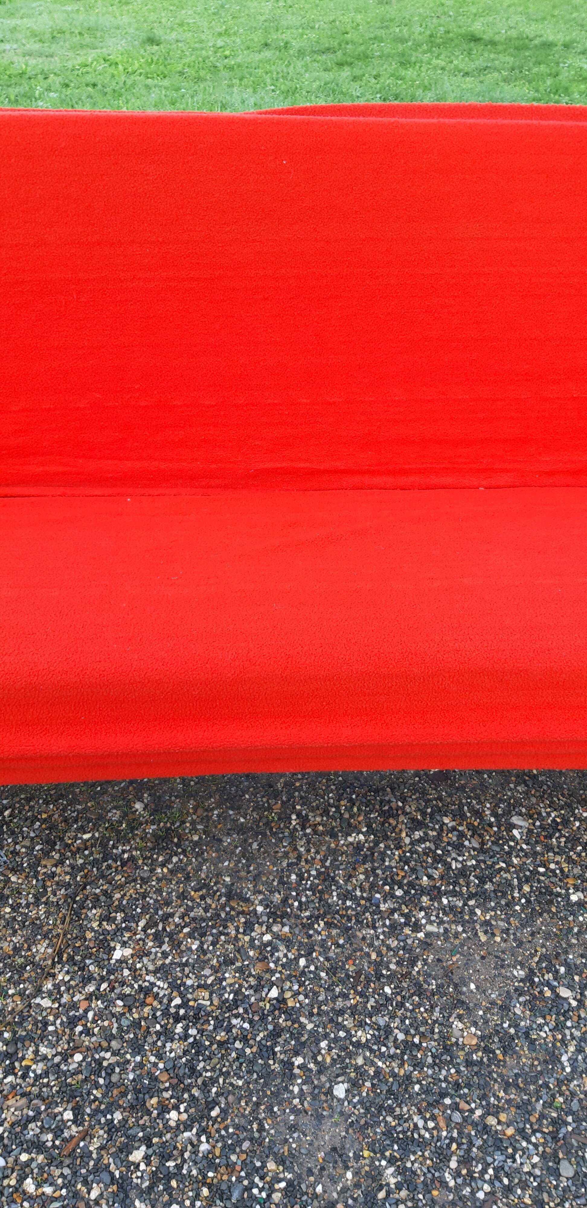 Vintage sofa red and black fabrics