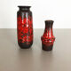Set of two pottery fat lava vases "multi-color" by Scheurich, Germany, 1970