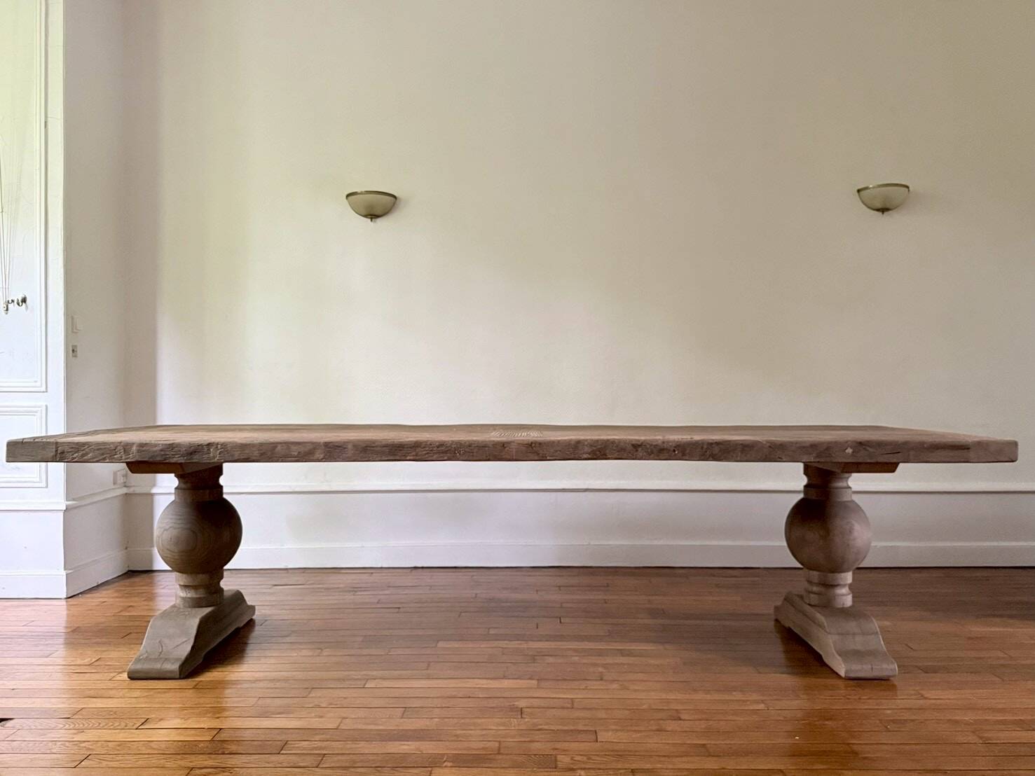 Monastery table - sun - in solid old oak - length 375 cm