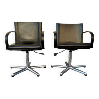 Pair of matteo grassi office chairs, carol model