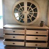 Trading counter 6 drawers in chestnut
