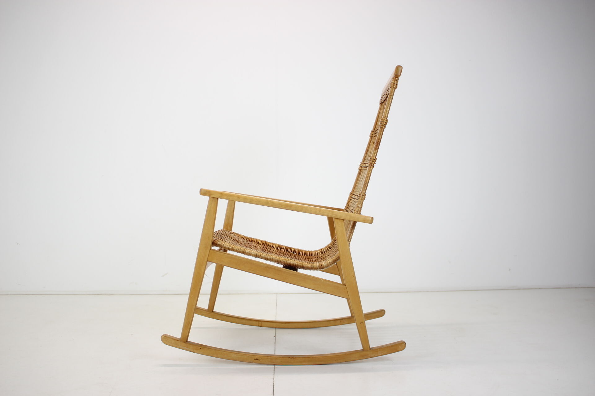 Mid-century rattan rocking chair, 1960's