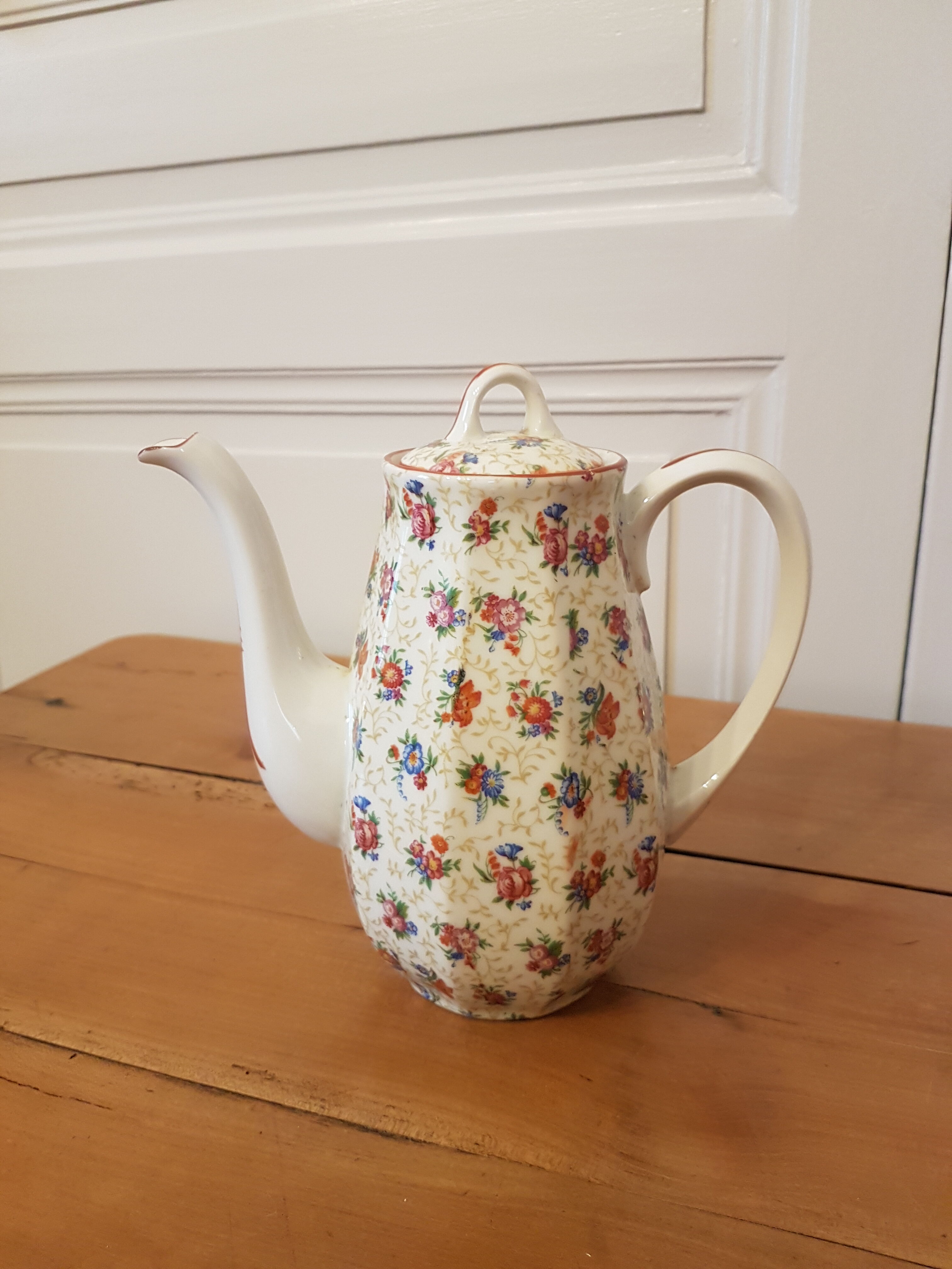 Flowered teapot porcelain limoges
