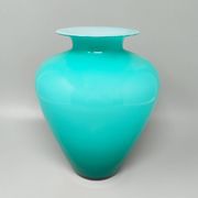 1970s Exquisite Murano Glass Aquamarine Vase by Ca' dei Vetrai