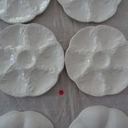 6 Plates with oysters white manufacture GIEN old