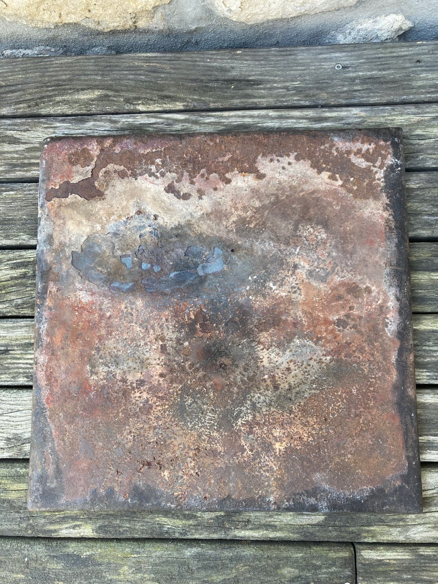 plate fireplace cast iron old Cupid