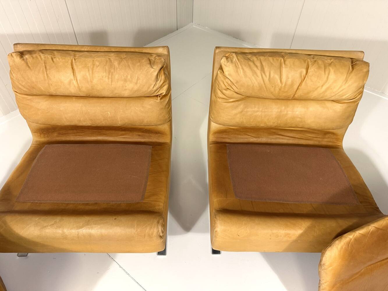 Special lounge chairs chrome & leather 1960’s