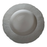 8 large English white earthenware plates 19th