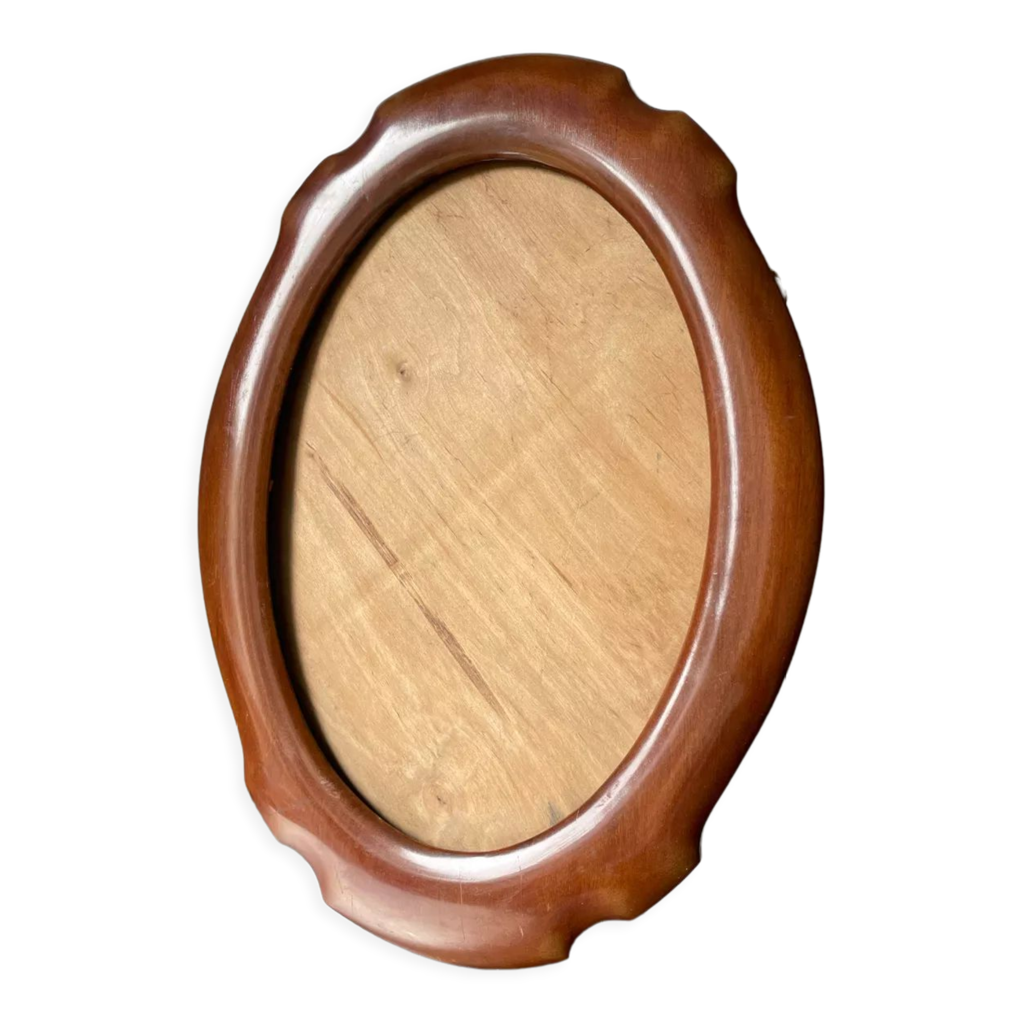 Oval mahogany picture frame