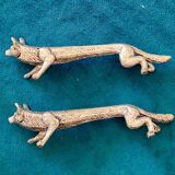 10 animal-shaped knife holders in silver-colored metal